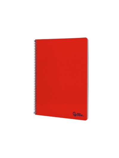 Cuaderno espiral liderpapel a4 smart tapa blanda 80h 75gr pauta 2,5mm con margen color rojo