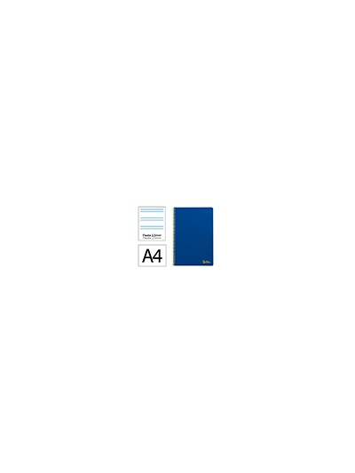 Cuaderno espiral liderpapel a4 smart tapa blanda 80h 75gr pauta 2,5mm con margen color azul oscuro