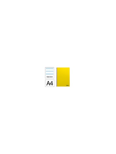 Cuaderno espiral liderpapel a4 smart tapa blanda 80h 75gr pauta 2,5mm con margen color amarillo