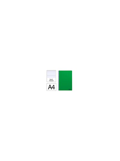 Cuaderno espiral liderpapel a4 smart tapa blanda 80h 75gr rayado horizontal con margen color verde