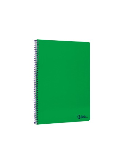 Cuaderno espiral liderpapel a4 smart tapa blanda 80h 75gr rayado horizontal con margen color verde