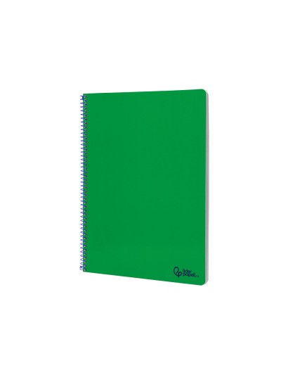 Cuaderno espiral liderpapel a4 smart tapa blanda 80h 75gr rayado horizontal con margen color verde