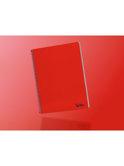 Cuaderno espiral liderpapel a4 smart tapa blanda 80h 75gr rayado horizontal con margen color rojo