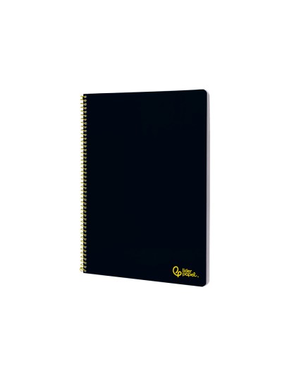 Cuaderno espiral liderpapel a4 smart tapa blanda 80h 75gr rayado horizontal con margen color negro