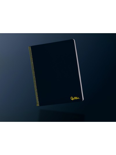 Cuaderno espiral liderpapel a4 smart tapa blanda 80h 75gr rayado horizontal con margen color negro
