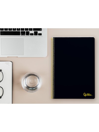 Cuaderno espiral liderpapel a4 smart tapa blanda 80h 75gr rayado horizontal con margen color negro