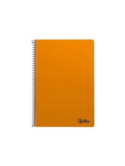 Cuaderno espiral liderpapel a4 smart tapa blanda 80h 75gr rayado horizontal con margen color naranja