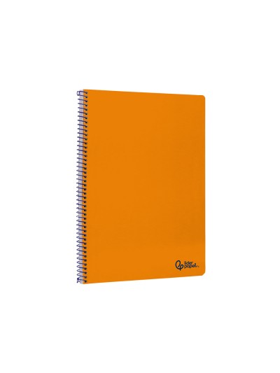 Cuaderno espiral liderpapel a4 smart tapa blanda 80h 75gr rayado horizontal con margen color naranja