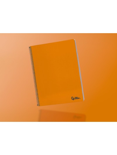 Cuaderno espiral liderpapel a4 smart tapa blanda 80h 75gr rayado horizontal con margen color naranja