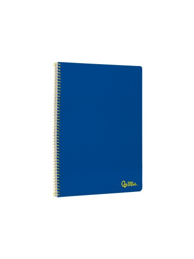 Cuaderno espiral liderpapel a4 smart tapa blanda 80h 75gr rayado horizontal con margen color azul oscuro