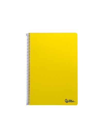 Cuaderno espiral liderpapel a4 smart tapa blanda 80h 75gr rayado horizontal con margen color amarillo