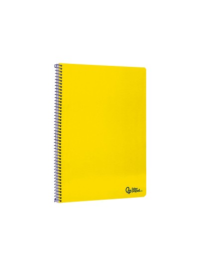 Cuaderno espiral liderpapel a4 smart tapa blanda 80h 75gr rayado horizontal con margen color amarillo