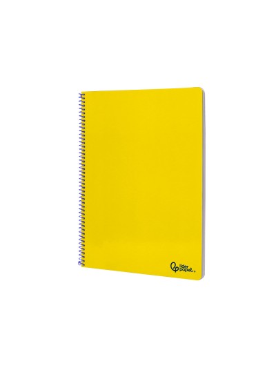 Cuaderno espiral liderpapel a4 smart tapa blanda 80h 75gr rayado horizontal con margen color amarillo