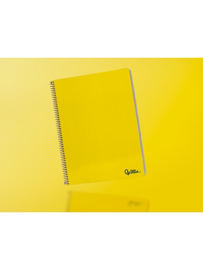 Cuaderno espiral liderpapel a4 smart tapa blanda 80h 75gr rayado horizontal con margen color amarillo