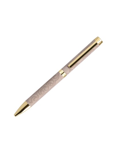 Boligrafo belius wild west aluminio color beige dorado tinta color azul caja de diseño