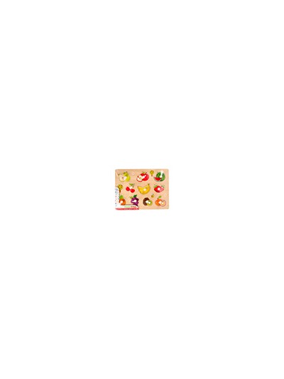 Puzle infantil imaginovo madera frutas +18 meses 10 piezas 30x22,5x1,5cm