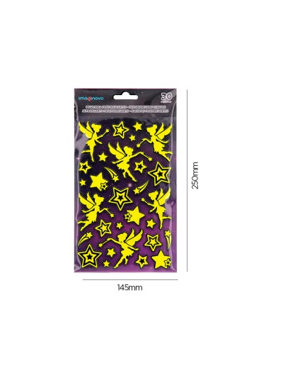 Pegatinas imaginovo luminosas hadas con relieve 190x105 mm en blister