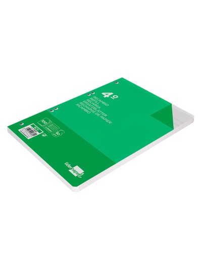 Recambio liderpapel cuarto 100 hojas 60g/m2 pauta 5ª 2.5mm con margen 6 taladros