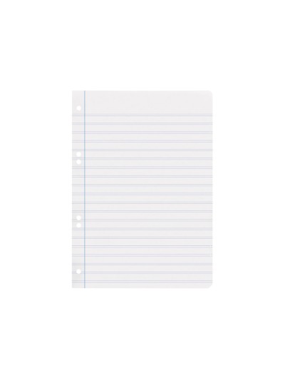 Recambio liderpapel cuarto 100 hojas 60g/m2 pauta 5ª 2.5mm con margen 6 taladros