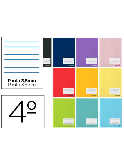 Libreta liderpapel smart a5 32 hojas 60g/m2cuadro pauta 4ª 3.5mm con margen