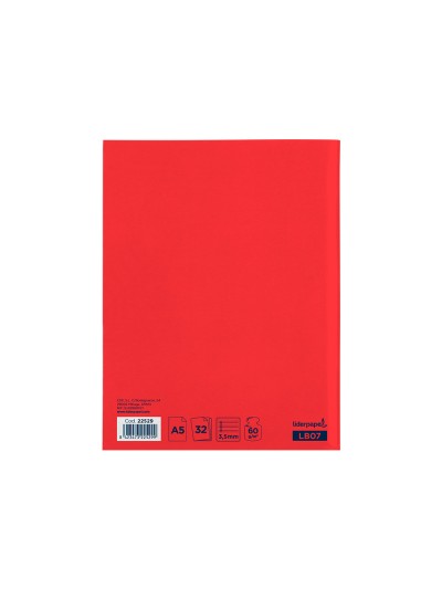 Libreta liderpapel smart a5 32 hojas 60g/m2cuadro pauta 4ª 3.5mm con margen
