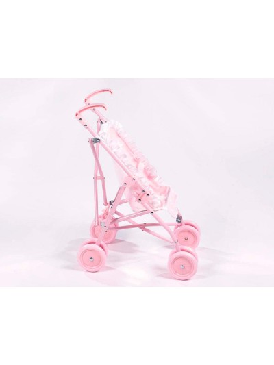 Silla pequeña de paseo para muñecas carlota color rosa 550x270x410 mm