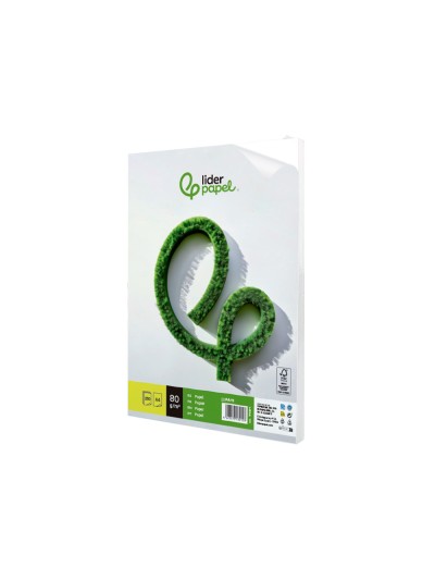 Papel liderpapel a4 80g/m2 liso paquete de 250 hojas