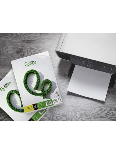 Papel liderpapel a4 80g/m2 liso paquete de 250 hojas