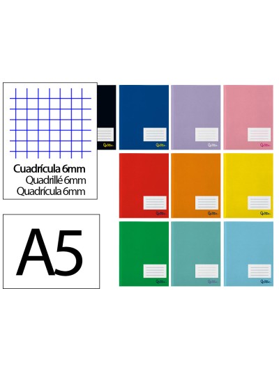 Libreta liderpapel smart a5 plus 32 hojas 75g/m2 cuadro 6mm con margen