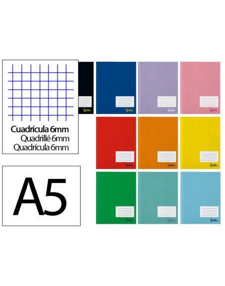 Libreta liderpapel smart a5 plus 32 hojas 75g/m2 cuadro 6mm con margen