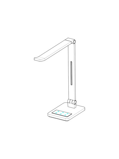 Lampara de oficina q-connect sobremesa profesional abs 40 leds 10 w interruptor sensor 3 niveles color negro