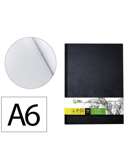 Bloc dibujo liderpapel esbozos encuadernado din a6 148x105 mm 100 hojas 100 gr/m2