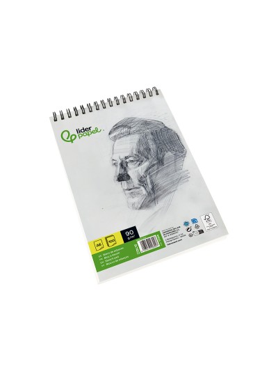 Bloc dibujo liderpapel esbozos espiral din a6 105x148mm 100 hojas 90gr/m2 sin recuadro