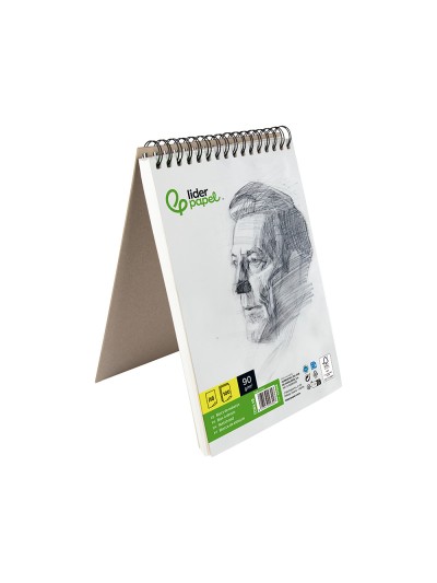 Bloc dibujo liderpapel esbozos espiral din a6 105x148mm 100 hojas 90gr/m2 sin recuadro
