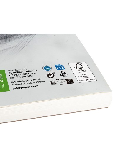 Bloc dibujo liderpapel esbozos espiral din a6 105x148mm 100 hojas 90gr/m2 sin recuadro