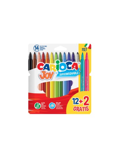 Rotulador carioca joy estuche de 12 unidades colores surtidos + 2 gratis