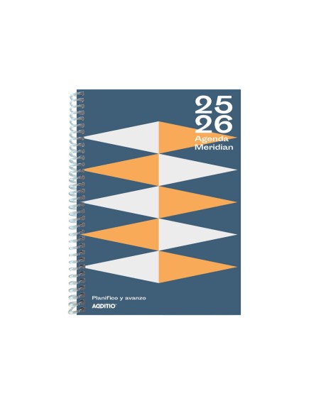 Agenda espiral additio del estudiante meridian din a5 semana vista 144 paginas tapa polipropileno 150x210 mm