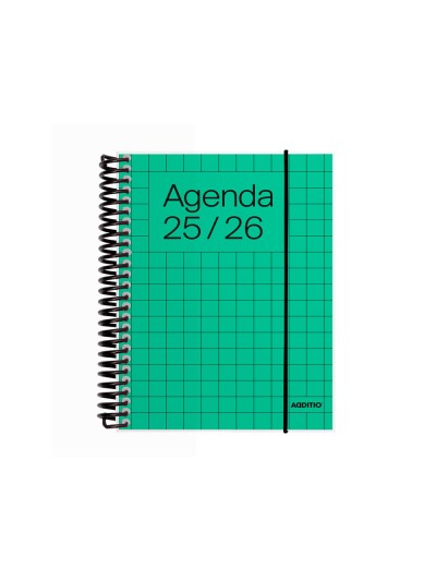 Agenda espiral additio universal dia pagina 288 paginas tapa pvc transparente 125x170 mm