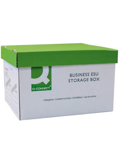 Cajon q-connect carton para 3 cajas archivo definitivo a4 lomo 100 mm montaje automaticomedidas interior 327x387x250mm