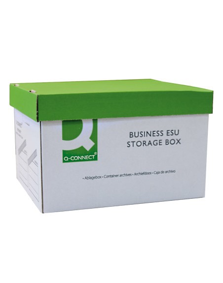 Cajon q-connect carton para 3 cajas archivo definitivo a4 lomo 100 mm montaje automaticomedidas interior 327x387x250mm