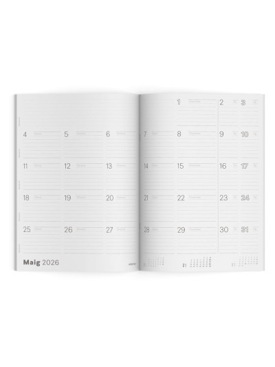Agenda escolar g additio mes a la vista 2025-2026 calendario de planificacion 19,5 x 28,5 cm en catalan