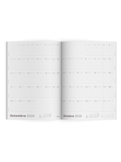 Agenda escolar g additio mes a la vista 2025-2026 calendario de planificacion 19,5 x 28,5 cm en catalan