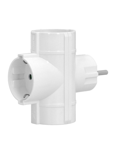Adaptador Triple Schuko 16 A 250 V.