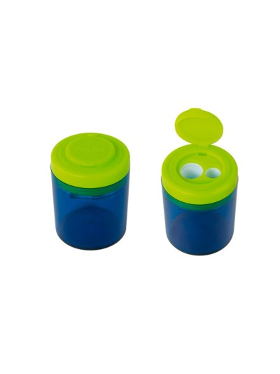 Sacapuntas milan collection plastico 2 usos + 4 gomas de borrar 430