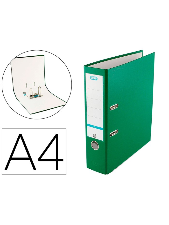 Archivador de palanca elba top carton compacto polipropileno con rado din a4 lomo de 80 mm verde Archivador de palanca elba top carton compacto polipropileno con rado din a4 lomo de 80 mm verde