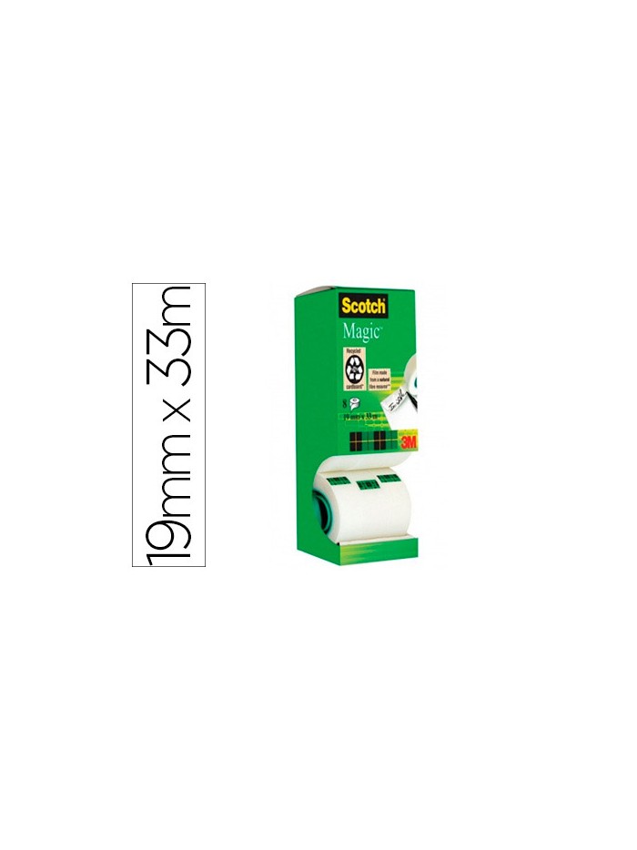 Cinta adhesiva scotch magic invisible 33 mt x 19 mm pack de 8 unidades Cinta adhesiva scotch magic invisible 33 mt x 19 mm pack de 8 unidades