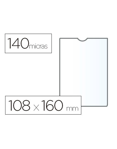 Funda portadocumento esselte plastico transparente 140 micras tamaño 108x160 mm