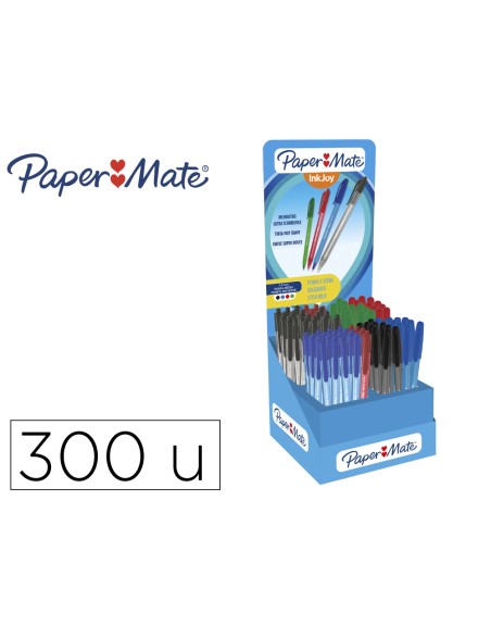Boligrafo paper mate inkjoy 100 cap / rt expositor de 300 unidades colores surtidos