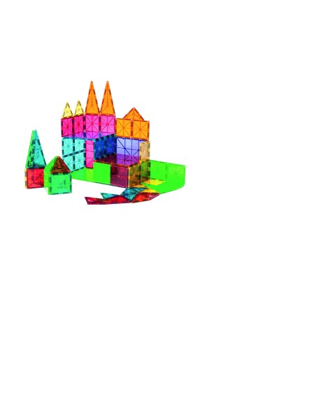 Juego de construccion amaya magtiles 104 piezas 3d formas y colores surtidos