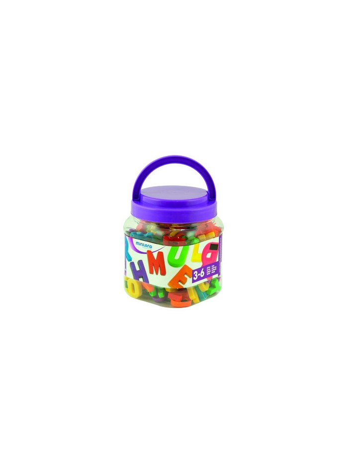 Juego miniland letras mayusculas magneticas bote de 154 piezas Juego miniland letras mayusculas magneticas bote de 154 piezas